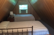 cabin #1 loft twin beds